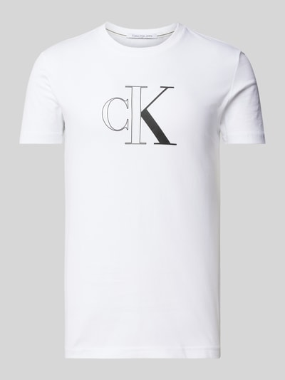 Calvin Klein Jeans T-shirt z nadrukiem z logo Biały 2