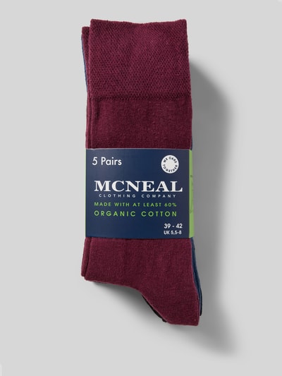 MCNEAL Socken mit geripptem Abschluss im 5er-Pack Pflaume 3
