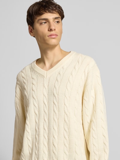 Redefined Rebel Strickpullover mit gerippten Abschlüssen Modell 'PELLE' Offwhite 3