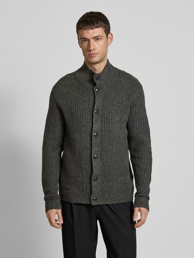 Jack & Jones Premium Strickjacke mit Stehkragen Modell 'HOWELL' Dunkelgrau 4