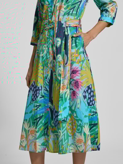 Milano Italy Midikleid mit Knopfleiste Gruen 3