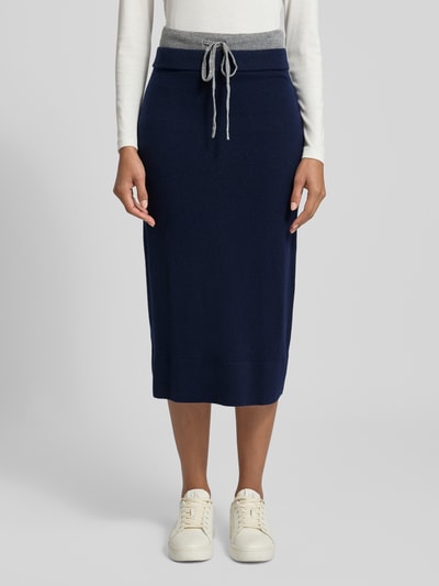 Stefanel Gebreide rok van een mix van lanawol en kasjmier Marineblauw - 4