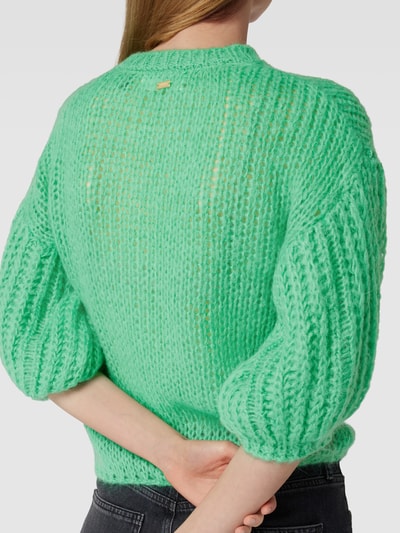 POM Amsterdam Gebreide pullover met 3/4-mouwen, model 'Dreamy' Groen - 3