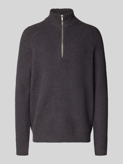 JAKE*S STUDIO MEN Gebreide pullover met opstaande kraag Antraciet - 2