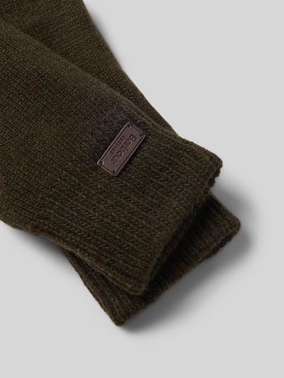 Barbour Handschuhe aus Woll-Mix mit Rippbündchen Dunkelgruen 2