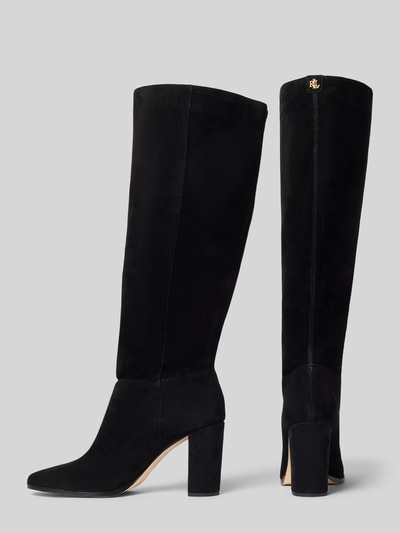 Lauren Ralph Lauren Stiefel aus echtem Veloursleder mit Logo-Detail Modell 'ARTIZAN TALL' Black 2