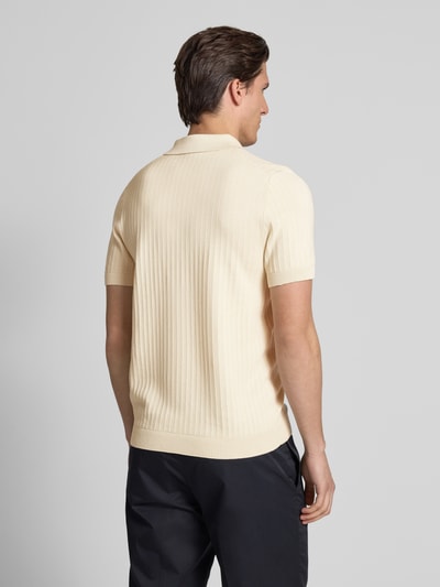 JOOP! Collection Regular Fit Poloshirt mit Strukturmuster Modell 'Mauron' Offwhite 5