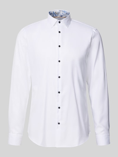 Jake*s Slim Fit Business Hemd aus Baumwolle mit Kentkragen Weiss 2