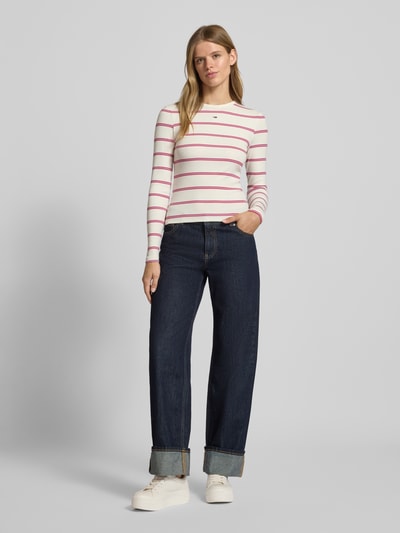 Tommy Jeans Slim fit shirt met lange mouwen van katoenmix Offwhite - 1