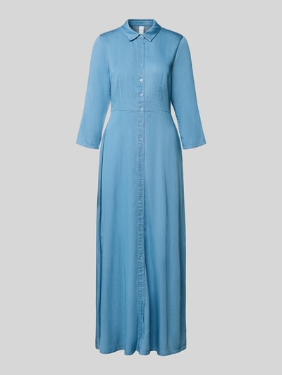 Productfoto, Regular Fit maxi-jurk uit lyocellmix model 'SAVANNA' van YAS, denimlook, met lange mouwen, getailleerd, doorknoopsluiting.