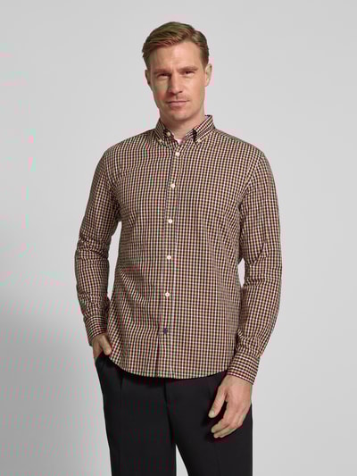 OLYMP Level Five Regular fit vrijetijdsoverhemd met button-downkraag Cognac - 4