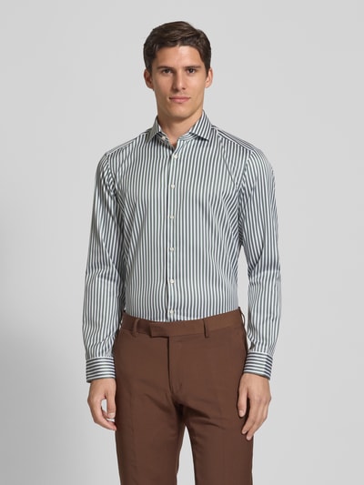 Jake*s Koszula biznesowa o kroju regular fit z listwą guzikową Ciemnozielony 4