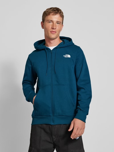 The North Face Sweatjack met labelprint Petrol - 4