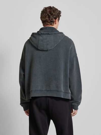 REVIEW Hoodie mit kurzer Reißverschlussleiste Black 5