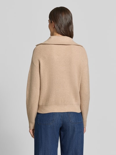 MANGO Troyer aus Viskose-Mix mit gerippten Abschlüssen Modell 'RIZON' Beige 5