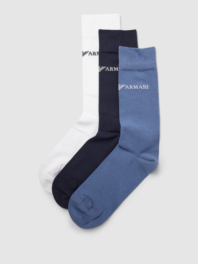 Kaal effectief Aarzelen Emporio Armani Sokken met labelprint in een set van 3 paar in lichtblauw  online kopen | P&C