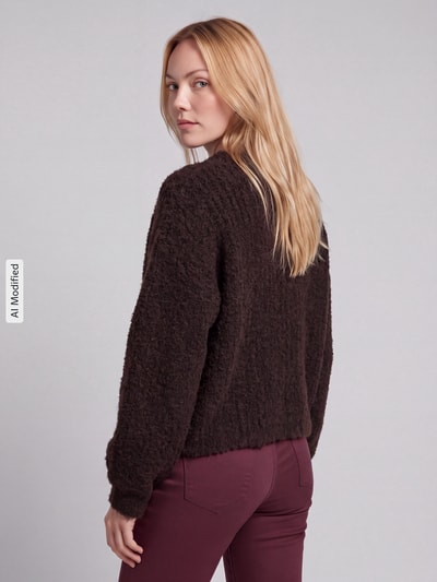 VERO MODA Pullover mit strukturierter Oberfläche Modell 'CARMEN' Schoko 3