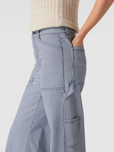 JAKE*S STUDIO WOMAN Broek van puur katoen met streepmotief Jeansblauw - 3