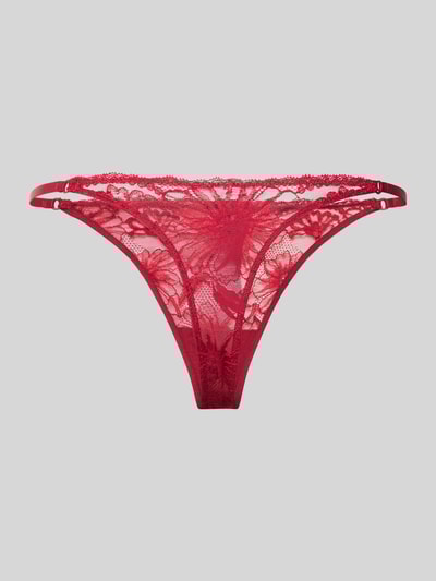 TOMMY HILFIGER Stringi z półprzezroczystym wzorem z koronki  Czerwony 3