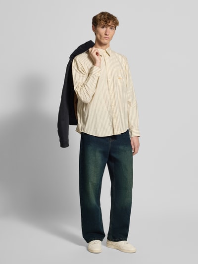 PROHIBITED Wide fit jeans met steekzakken, model 'Haven' Jeansblauw - 1