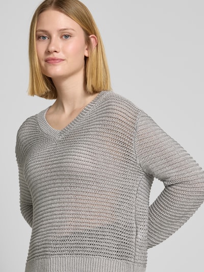 MORE & MORE Gebreide pullover met ribboorden Middengrijs - 3