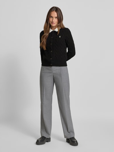 Polo Ralph Lauren Kurtka z dzianiny z mieszanki wełny i kaszmiru ze ściegiem warkoczowym Czarny 1