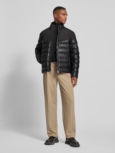 BOSS Regular Fit Steppjacke aus Lammleder Modell 'MERSINO 1' Black 1