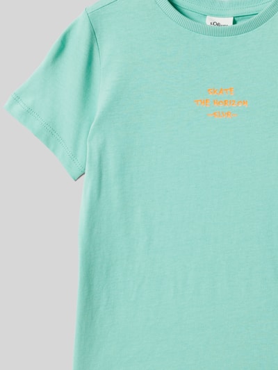 s.Oliver RED LABEL T-shirt o kroju regular fit z czystej bawełny Turkusowy 2