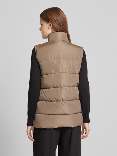 Fransa Bodywarmer met opstaande kraag, model 'mabelle' Taupe - 5