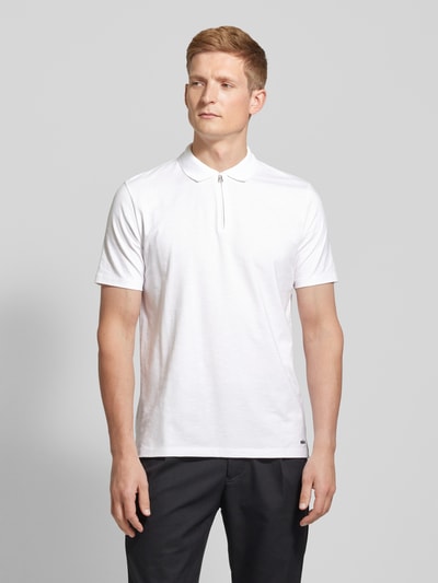 HUGO Regular fit poloshirt met labeldetail, model 'Dekok' Wit - 4