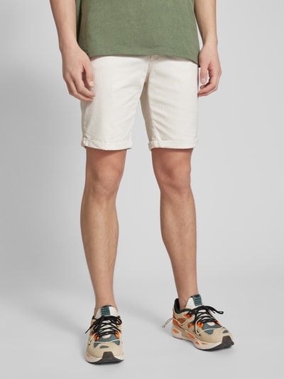 Jack & Jones Bermudy o kroju regular fit z fakturowanym wzorem model ‘FURY’ Biały 4