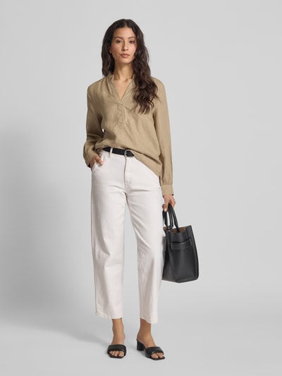 Marc O'Polo Comfort Fit Langarmblusen aus reinem Leinen Beige 1