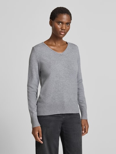 Christian Berg Woman Strickpullover aus Viskose-Mix mit V-Ausschnitt Silber Melange 4