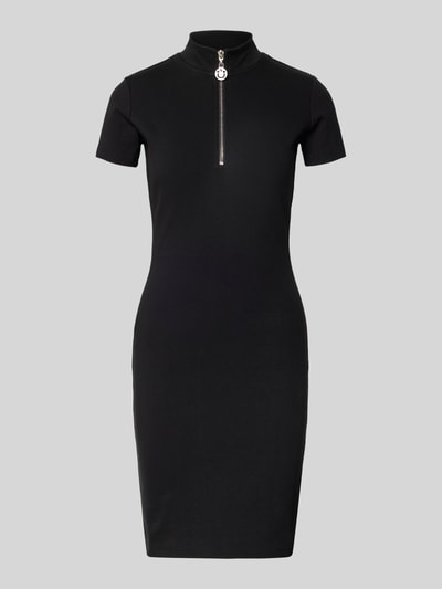 Hugo Blue Sukienka mini ze stójką i zamkiem błyskawicznym Czarny 2