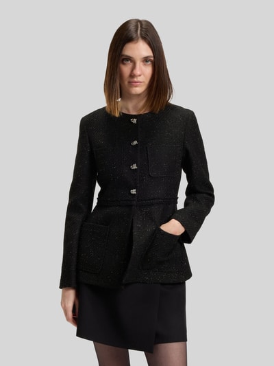 HUGO Shaped fit blazer van bouclé, model 'AFRANZI' Zwart - 4