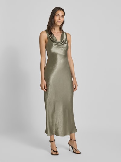 Selected Femme Maxikleid mit Wasserfall-Ausschnitt Modell 'SELENE' Oliv 1