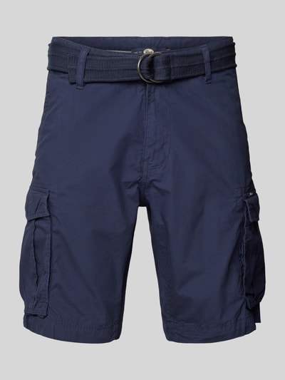 Petrol Bermuda met cargozakken en riem Marineblauw - 2
