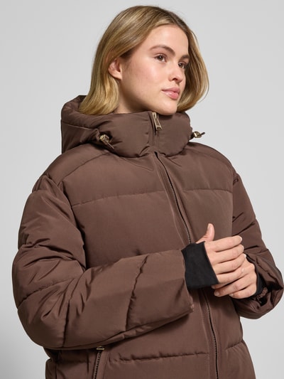 WITHBLACK Puffer Jacket mit Zweiwege-Reißverschluss Dunkelbraun 3