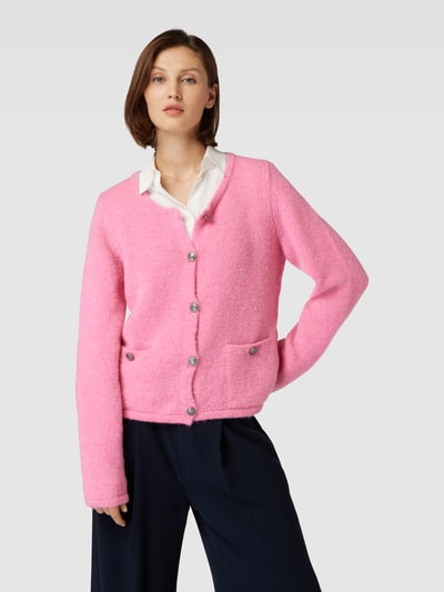 Milano Italy Strickjacke mit aufgesetzten Taschen Modell 'Janka' Pink 4