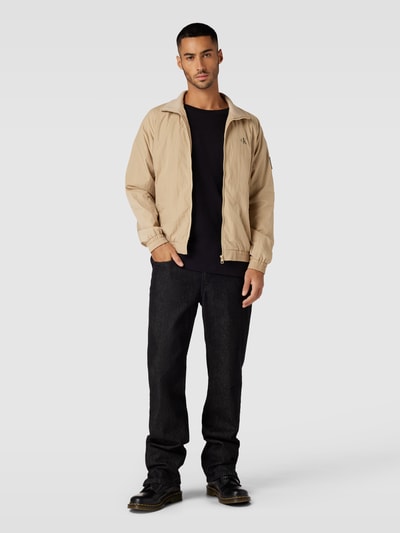 Calvin Klein Jeans Sweatjack met labelpatch, model 'HARRINGTON' Beige - 1