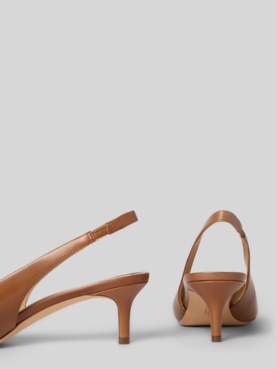 Lauren Ralph Lauren Pumps van leer met naaldhak, model 'LOLAH II' Cognac - 2
