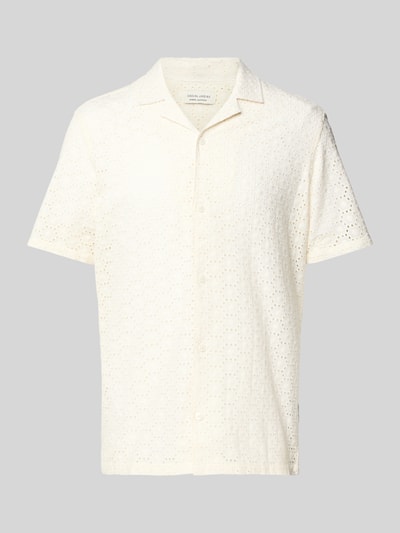 Casual Friday Koszula casualowa o kroju regular fit z haftem angielskim model ‘LOGAN’ Złamany biały 2