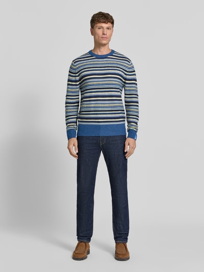 Scotch & Soda Regular Fit Strickpullover mit Streifen-Muster Bleu 1