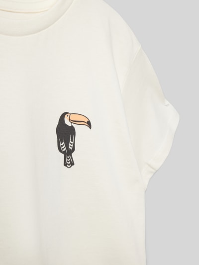 Tom Tailor T-shirt z nadrukowanym motywem Złamany biały 2