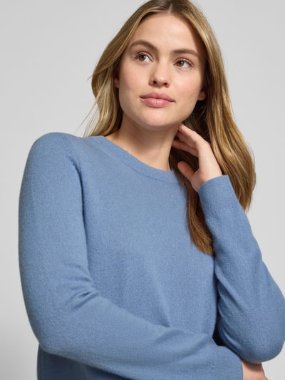 Jake*s Casual Strickpullover aus Kaschmir mit Rundhalsausschnitt Rauchblau 3