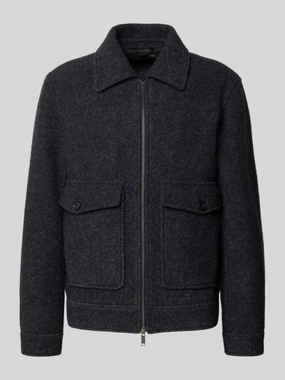 SELECTED HOMME Regular Fit Hemdjacke aus Woll-Mix Dunkelgrau 2