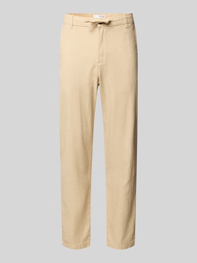 SELECTED HOMME Slim Tapered Fit Hose mit Leinen-Anteil Modell 'BRODY' Beige 2