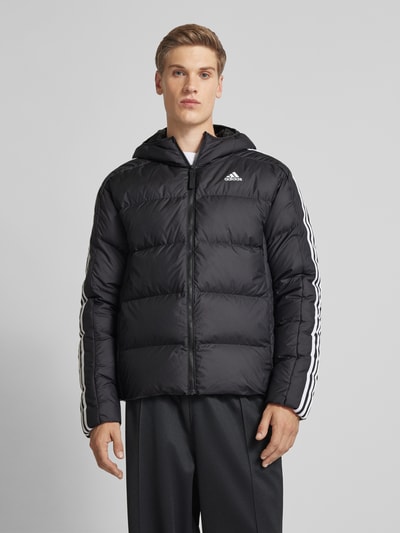 ADIDAS SPORTSWEAR Pikowana kurtka z kapturem z nadrukiem z logo Czarny 4