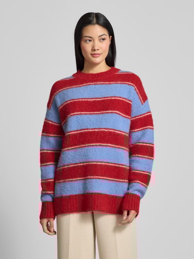 Samsøe Samsøe Sweter z dzianiny o kroju oversized z okrągłym dekoltem model ‘JEANNE’ Czerwony 4