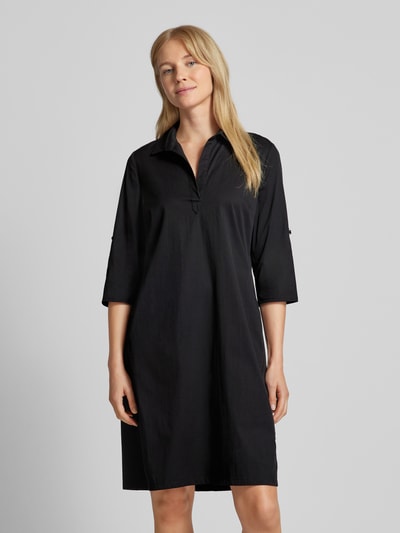 ROBE LÉGÈRE Knielanges Hemdblusenkleid in unifarbenem Design Black 4